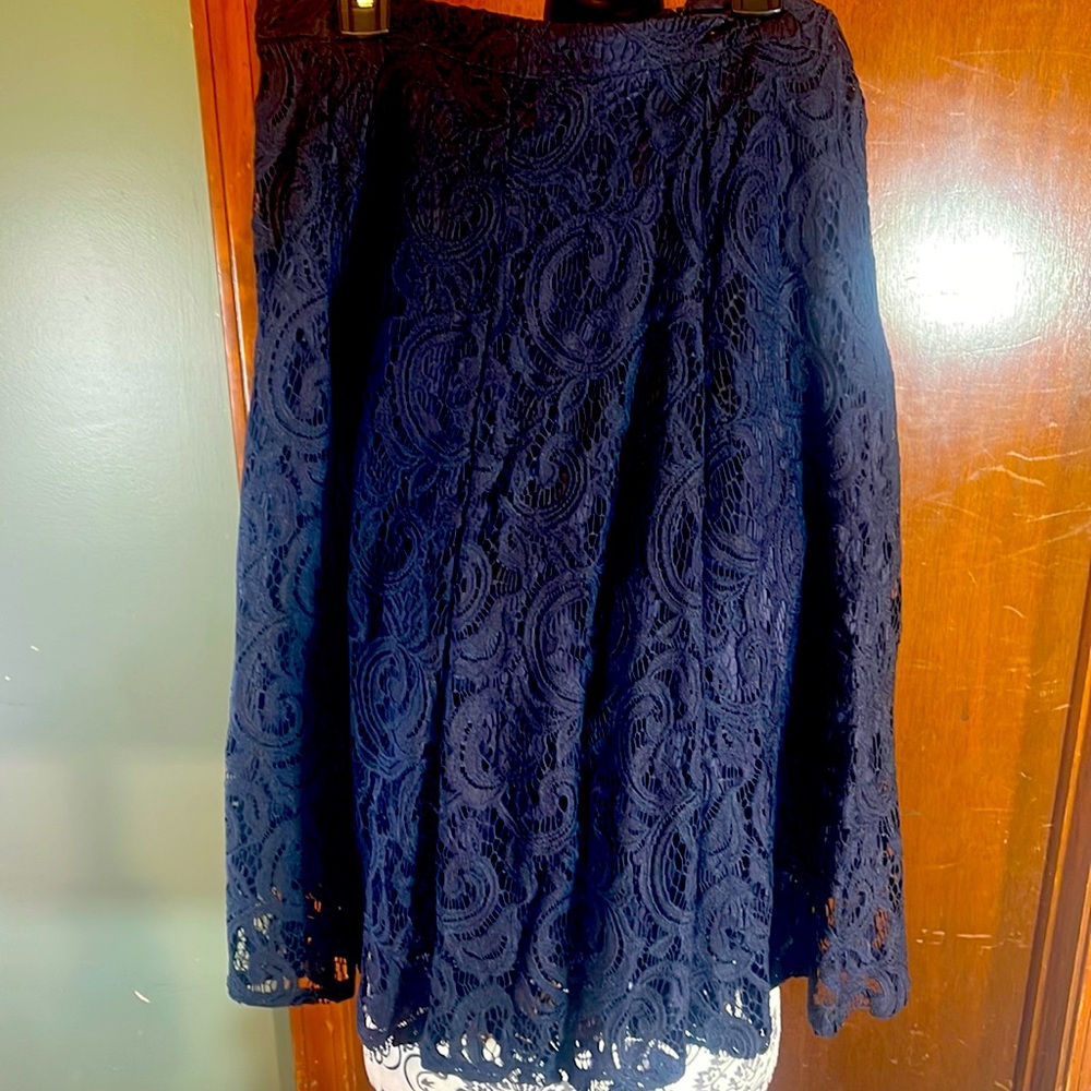 Women, Adrianna, Papel navy lace skirt